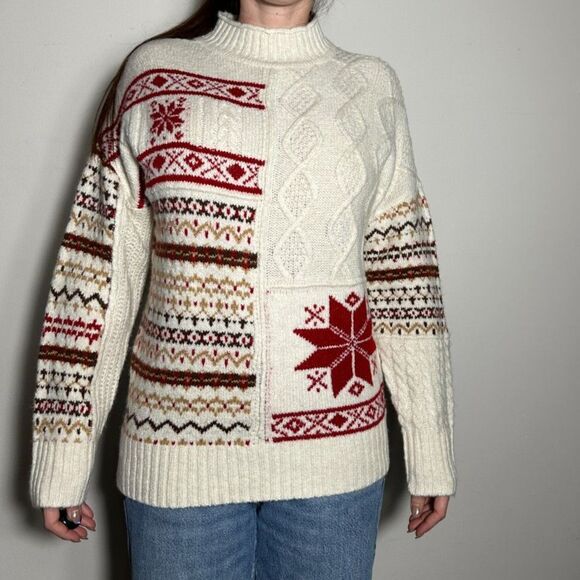 American Eagle Chunky Knit Sweater Christmas Colors Size Medium NWT! - Picture 3 of 6